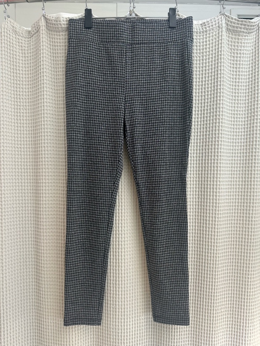 LOFT Black and White Houndstooth Trousers